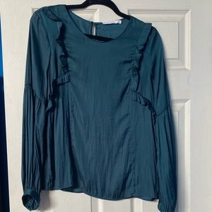 Green silk top medium